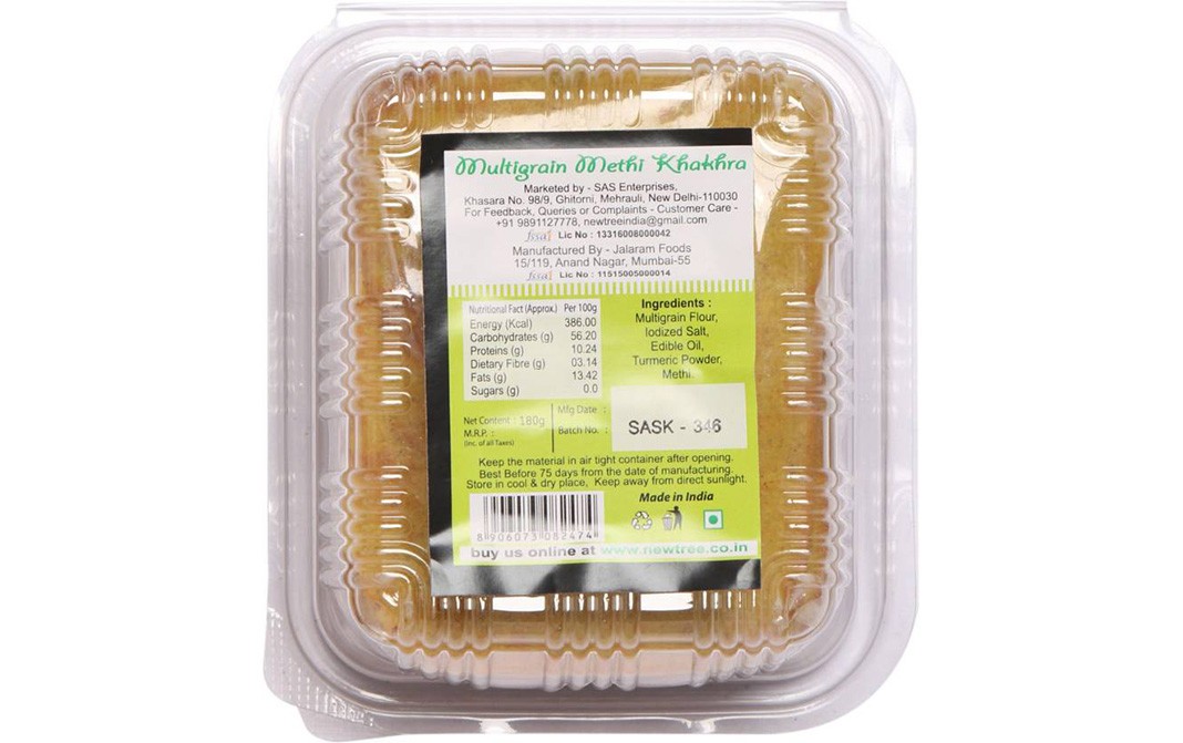 New Tree Multigrain Methi Khakhra    Box  180 grams